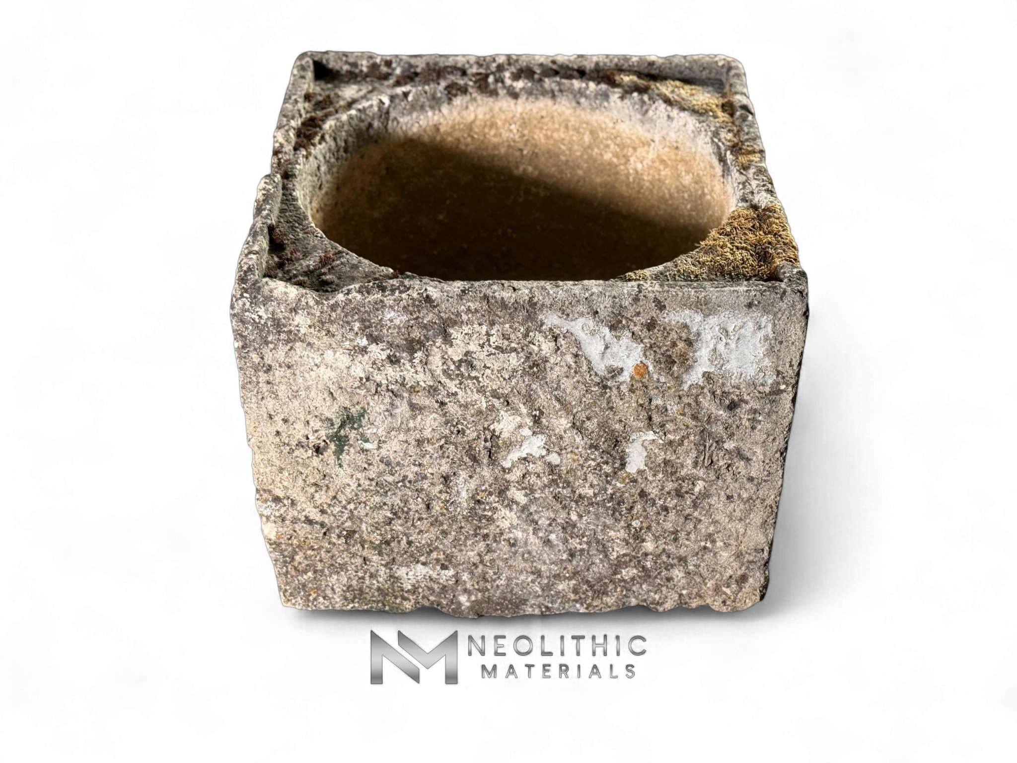 French Antique 19th Century Square Limestone Trough - Image 1
